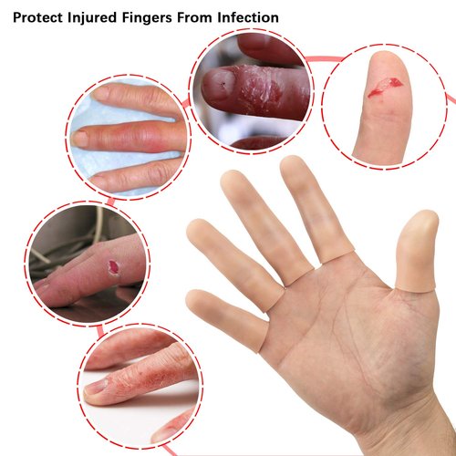 ANCIRS Gel Finger Support Protector Gloves, Gel Finger Cots/Covers - Different Sizes Silicone Fingertips for Hands Cracking, Eczema Skin (40pcs)