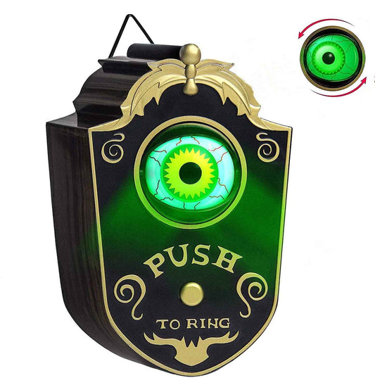 Gutecomuik Halloween Decorations, Halloween Doorbell, Animated Eyeball with Spooky-Sounds, Creepy Animated Eyeball, Trick Or Treat Event for Haunted House Halloween Party