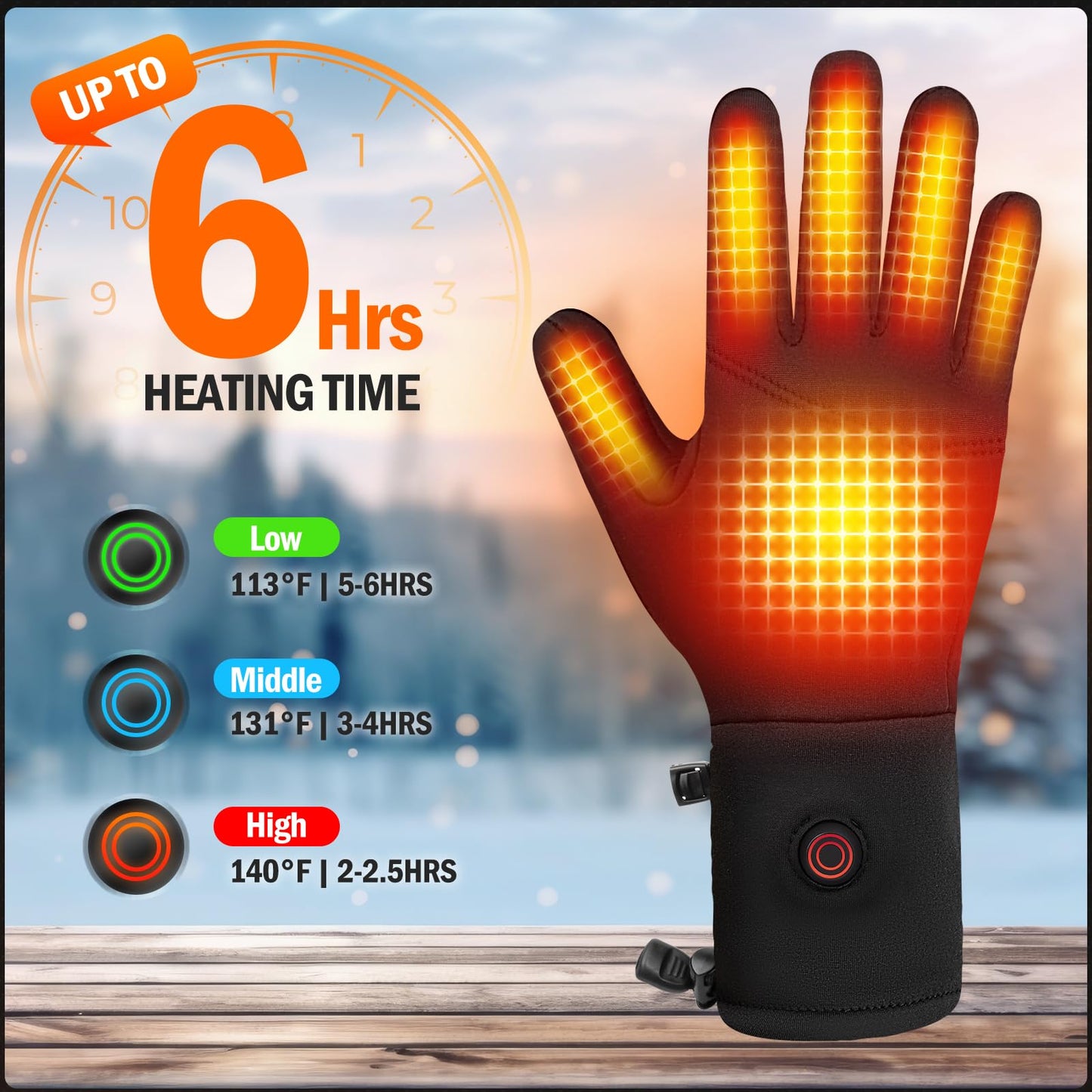 Heated Gloves Liners for Men Women Rechargeable Battery Powered