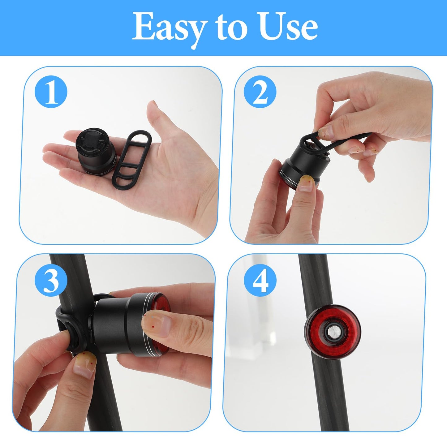 QfwdfcTrenz 40Pcs Bicycle Light Silicone Straps Bike Silicone Mount Band with Hooks Rubber Light Strap Replacement Strap Black Handlebar Bands for Most Bicycle Lights Sets
