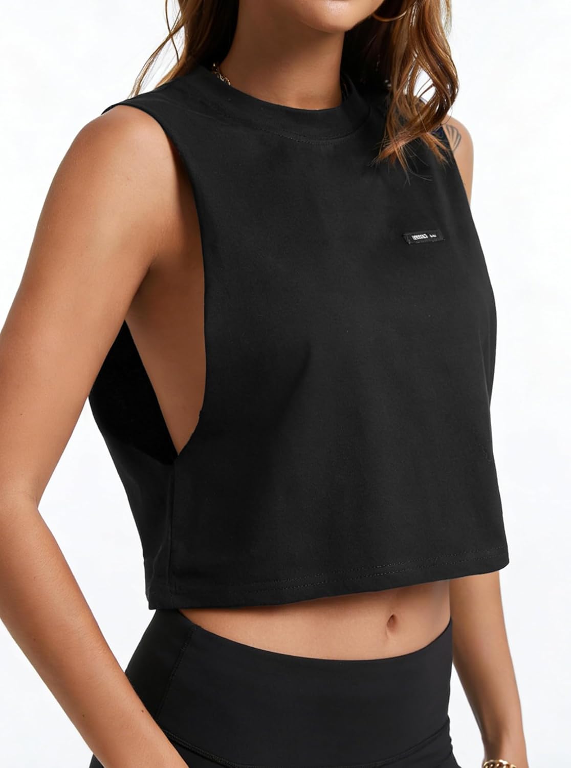 Remidoo Cropped Tank Tops for Women - Open Side Sleeveless Workout Shirt | Activewear Essentials