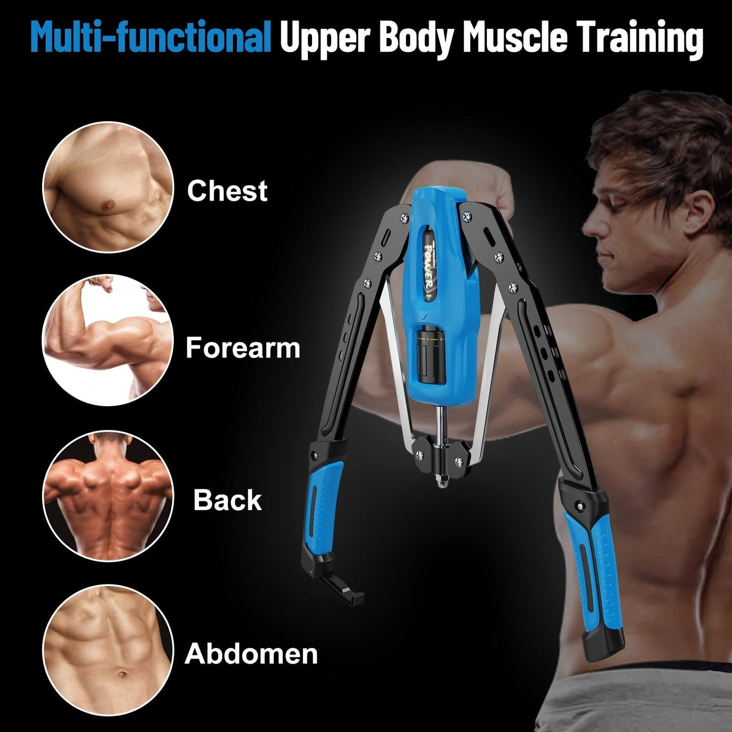 Tepemccu Twister Arm Exerciser - Adjustable 22-440lbs Hydraulic Power Twister, Home Chest Expander for Arm Exercise and Shoulder Muscle Training Fitness Equipment