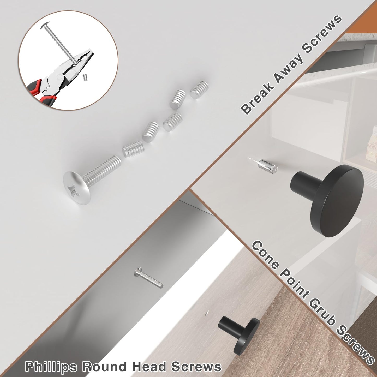 DonYoung 4 Pack Cabinet and Drawer Knobs, Bifold Barn Door Handle- Stylish Round Pulls for Bi-Folding Sliding Barn Door, Kitchen, Dressers, Cupboard and Closets, Matte Black