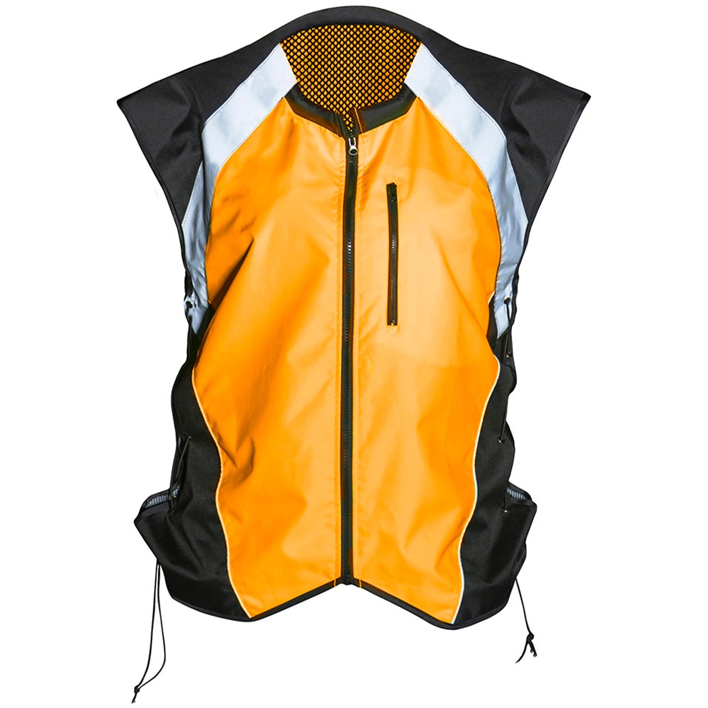 Badass Moto Motorcycle Safety Vest. Orange Motorcycle Reflective Vest with Pockets. High Visibility Biking Gear for Men and Women. Stylish Hi Vis Gear Gifts for Harley Davidson Riders, ATV Riding. 3XL