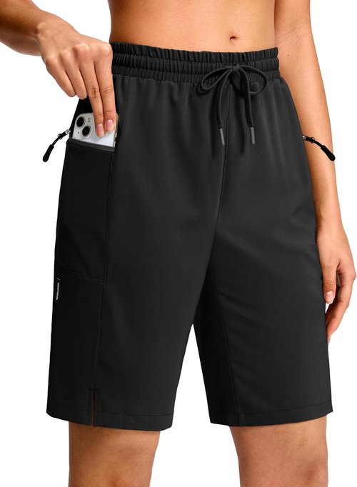 G Gradual Women's Hiking Shorts - Quick Dry Lightweight Bermuda Cargo Shorts with 2 Zipper Pockets