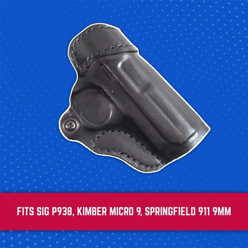 Desantis Criss-Cross Gun Holster, Versatile Concealed Carry Holster, Fits SIG P938, Kimber Micro 9, and Springfield 911 9MM, Unisex Cross-Draw Carry Holster, Right-Hand Draw, Black