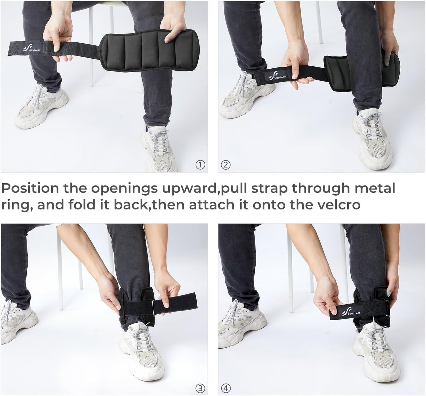 Sportneer Adjustable Ankle Weights Set - Comfortable Neoprene Leg Weights (2-10 lbs) for Home Workout & Fitness
