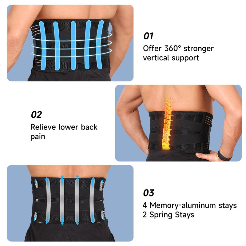 Bynccea Back Braces for Men and Women Relief from Back Pain, Breathable Back Support Belt for Heavy lifting, Lumbar Support Belt for Herniated Disc, Sciatica, Scoliosis