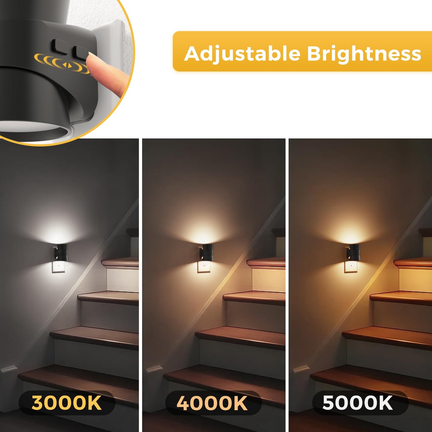 L LOHAS LED Dimmable Night Light, 3CCT Adjustable Color & Brightness, Night Lights Plug into Wall, Versatile for Living Room, Kitchen, Bathroom, Hallway, and More