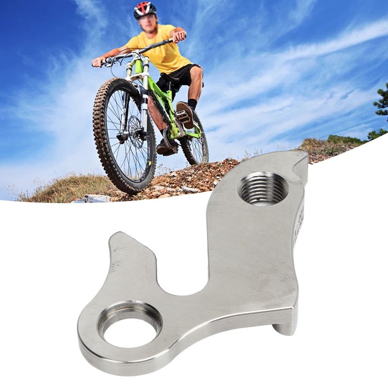 Stainless Steel Derailleur Hanger with Screw, CNC Machined Rear Tail Hook, Mountain and Road Bike Compatible, Anodized Finish