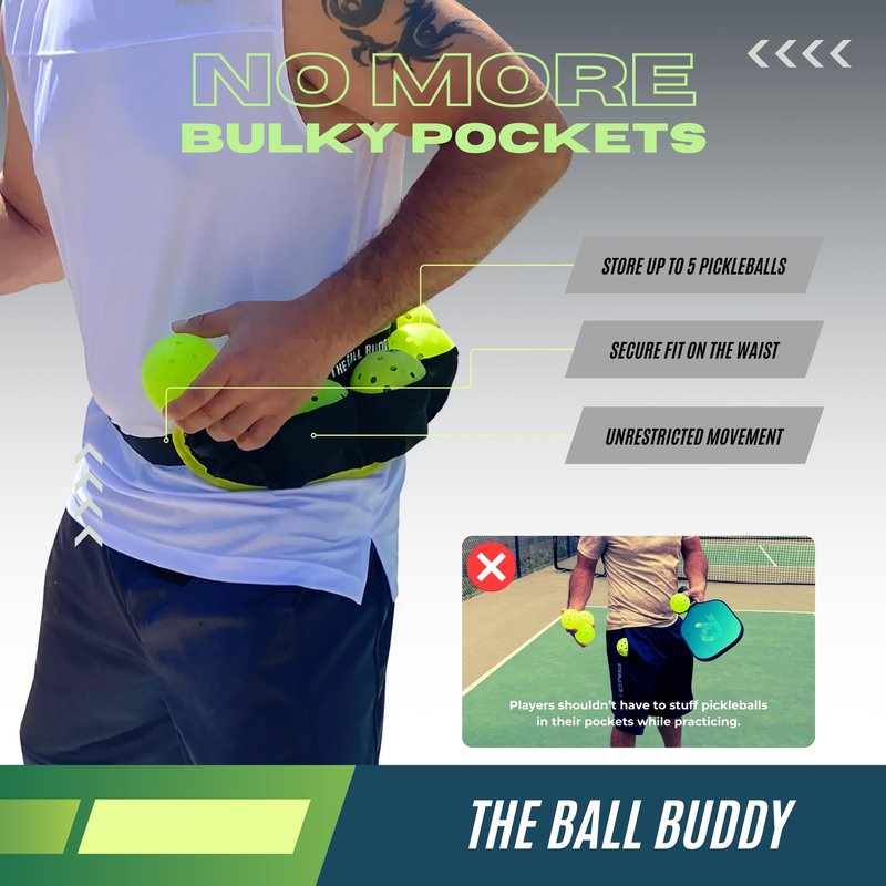 Premium Pickleball Ball Buddy – Hands-Free Training Aid + Free Keychain