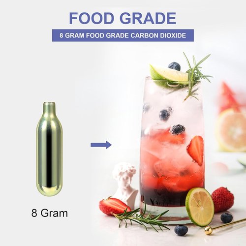 CO2 Soda Chargers - Food Grade 8g Cartridges for Soda Makers | Non-Threaded, 10 Pack