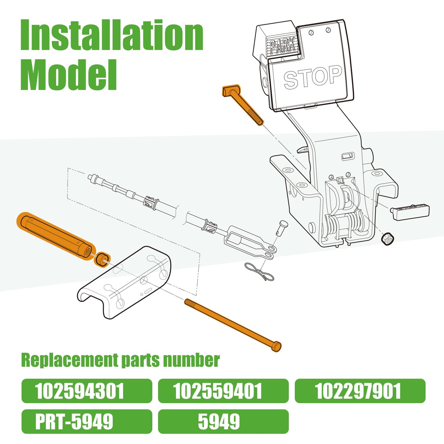 10L0L Golf Cart Brake Equalizer Rod Kit for Club Car Precedent (2004-up) Tempo (2018-up), Replacement Parts 102594301, 102559401, 102297901