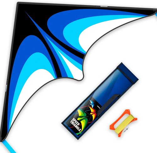 Delta Kite Set - Easy Launch for Beginners | Perfect for Beach & Park Activities - Speed Triangle, Blue