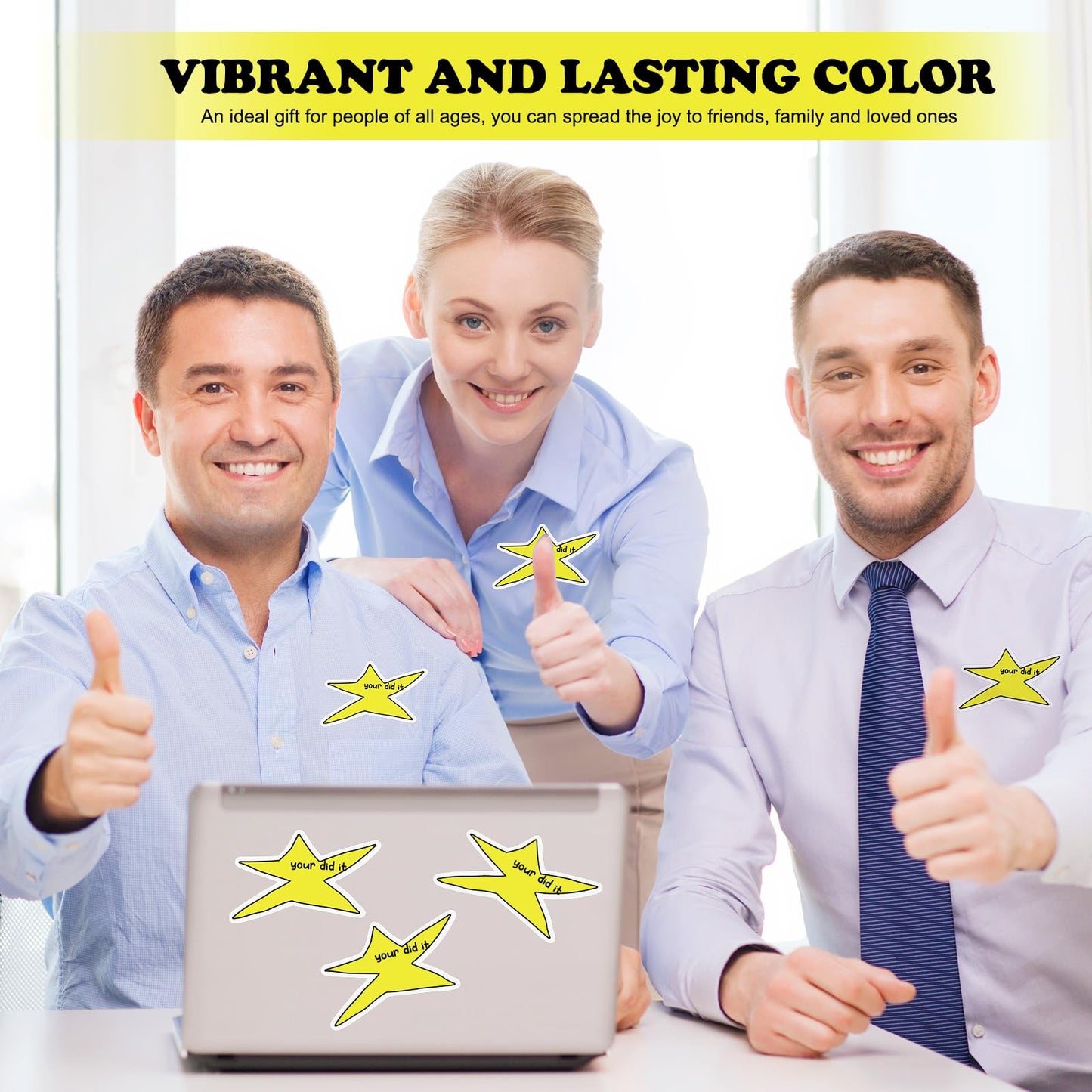 Watersay 200 Pcs Your Did It Star Meme Sticker Bulk Funny Gold Star Decal Motivation Positive Waterproof Vinyl Die-Cut Sticker for Coworkers Student Gag Graduation Gifts Laptop Bottle Phone Cars