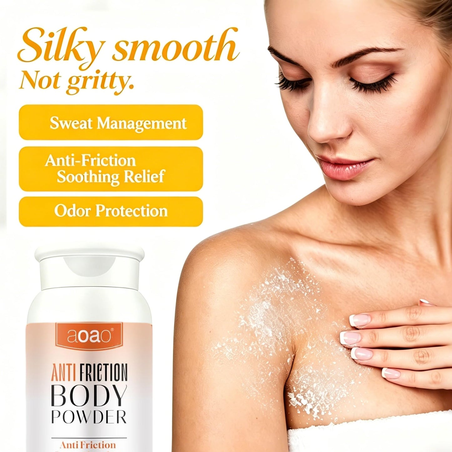 Women's Dry Body Powder, Sweat Absorb Talc-Free Dusting Powder for Curvy Figures, Hypoallergenic Anti-Friction Formula, Chafe-Free Between Legs During Exercise Or Walking, Multi-Use for Foot, 3.53oz
