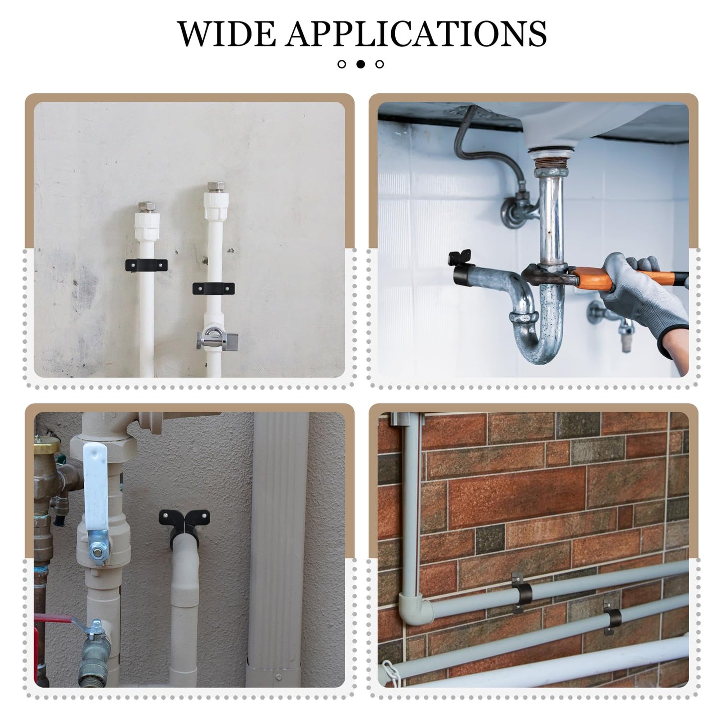 letesult 52PCS 3/4 Inch Pex Suspension Pipe Clamps Set, Pipe Supports Suspension Clamp Includes 40PCS Black Pex Tubing Pipe Support & 12PCS Butterfly Style Pex Tubing Clamps for Pex, Copper, CPVC Pipe