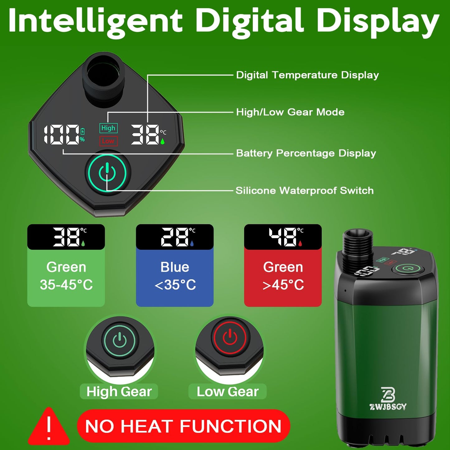 ZWJBSGY Portable Shower for Camping, 6000mAh Camping Shower Pumps with 196mins Long-Runtime, Smart Intelligent LED Display and 4 Spray Modes Outdoor Camp Shower Kit or Camping, Hiking, Traveling, Pet