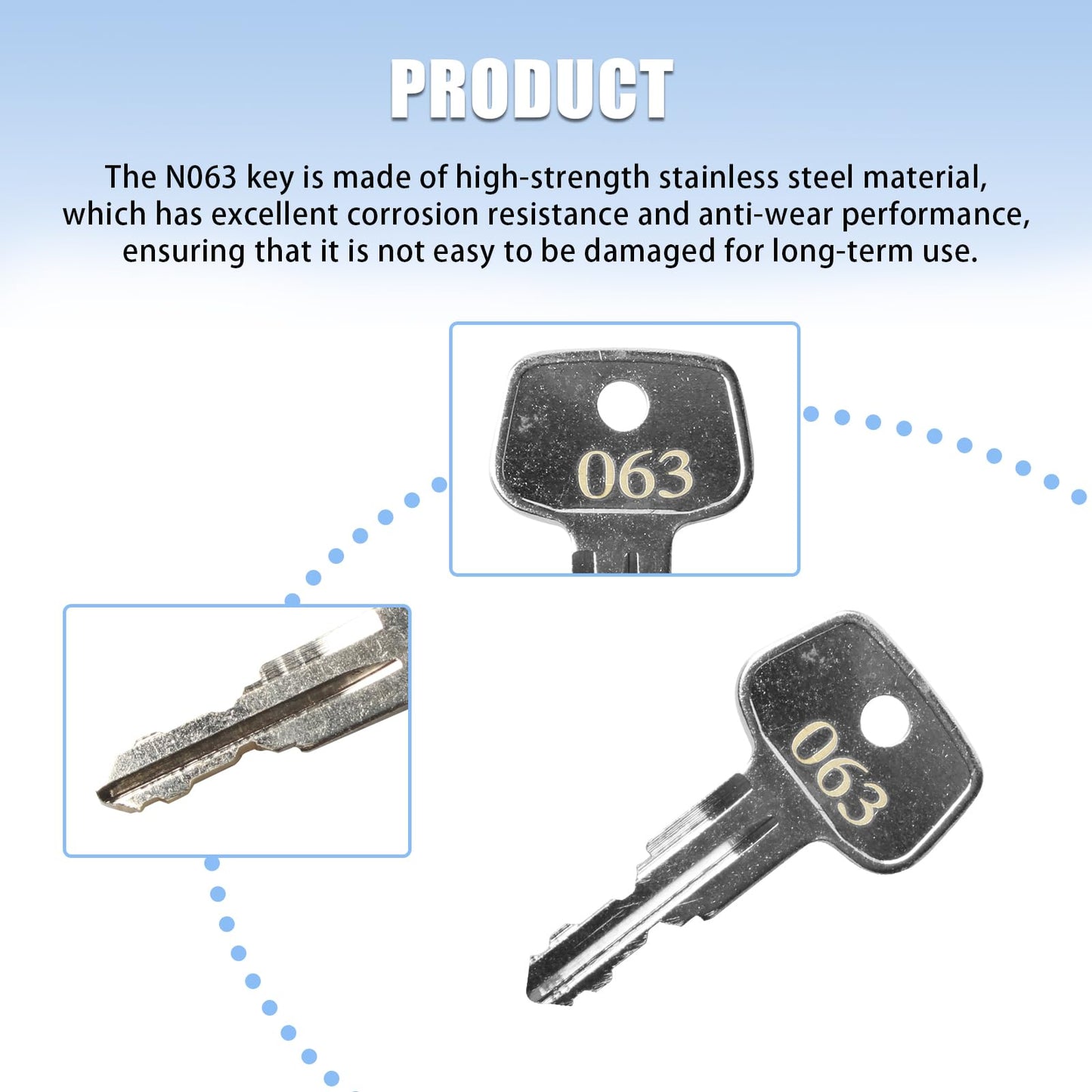 Hugexpen Key Replacement for Thule Rack Core, Key Cylinder for Bike Rack Lock, Cargo Box, Roof Rack Locks, Crossbars, Carriers, Ski Rack Etc (N063)