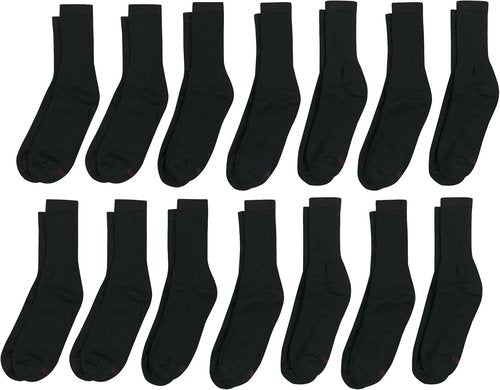 Hanes Men's Double Tough Socks - Moisture-Wicking Crew & Ankle Socks | Black & White Multi-Packs