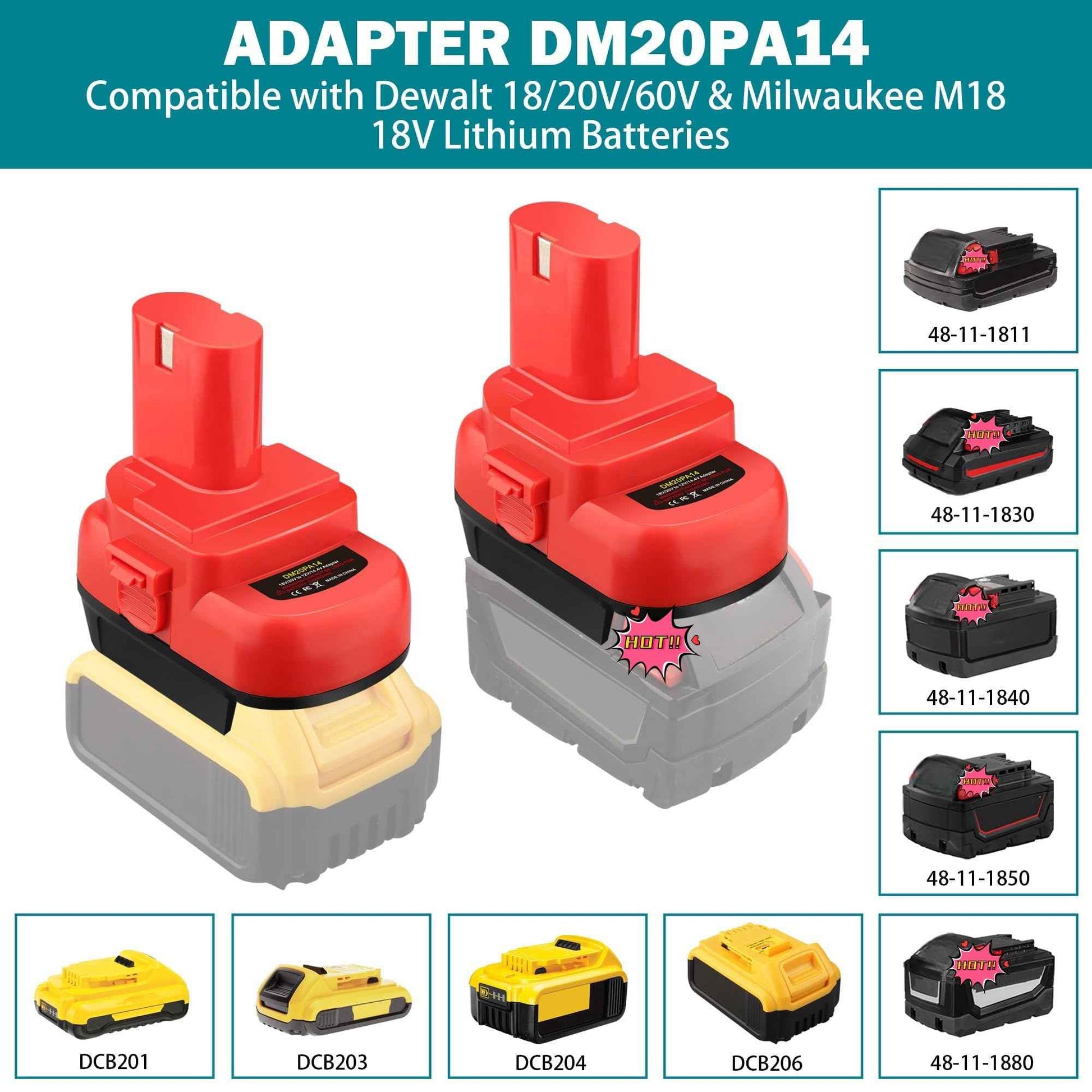 OGJUNX Adapter for DeWalt 20V Battery for Milwaukee M18 Battery Convert to for Makita 12V Cordless Tools Use (for DeWalt to for Makita 12V 14.4V NiCAD)