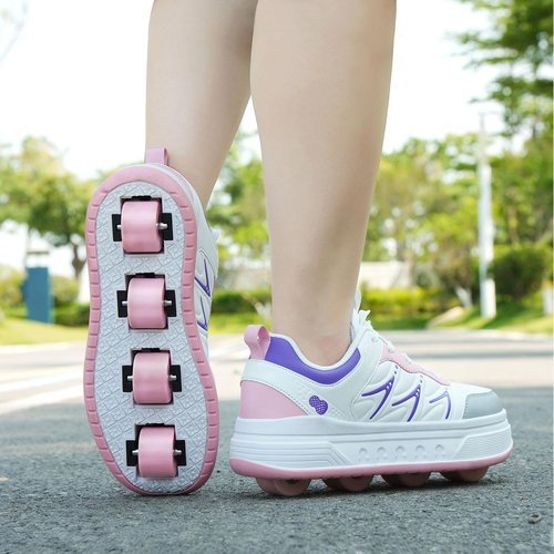 Pairobin Roller Skate Shoes & Sneakers with Wheels, Outdoor Roller Skates for Girls Boys, Shoes with Wheels for Christmas Birthday Gift