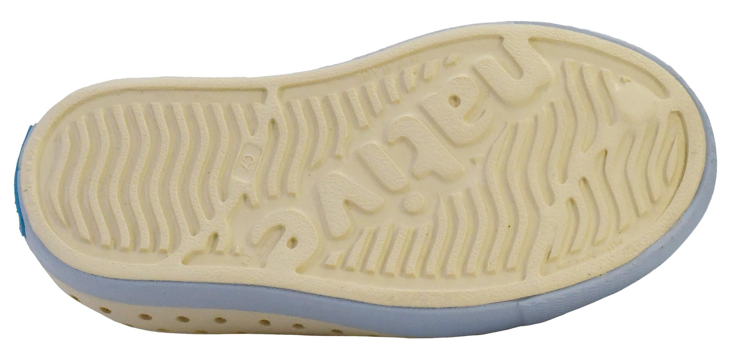 Native Shoes Unisex-Kids Jefferson Sneakers, Bone White/Skyway Blue, 2 Little Kid