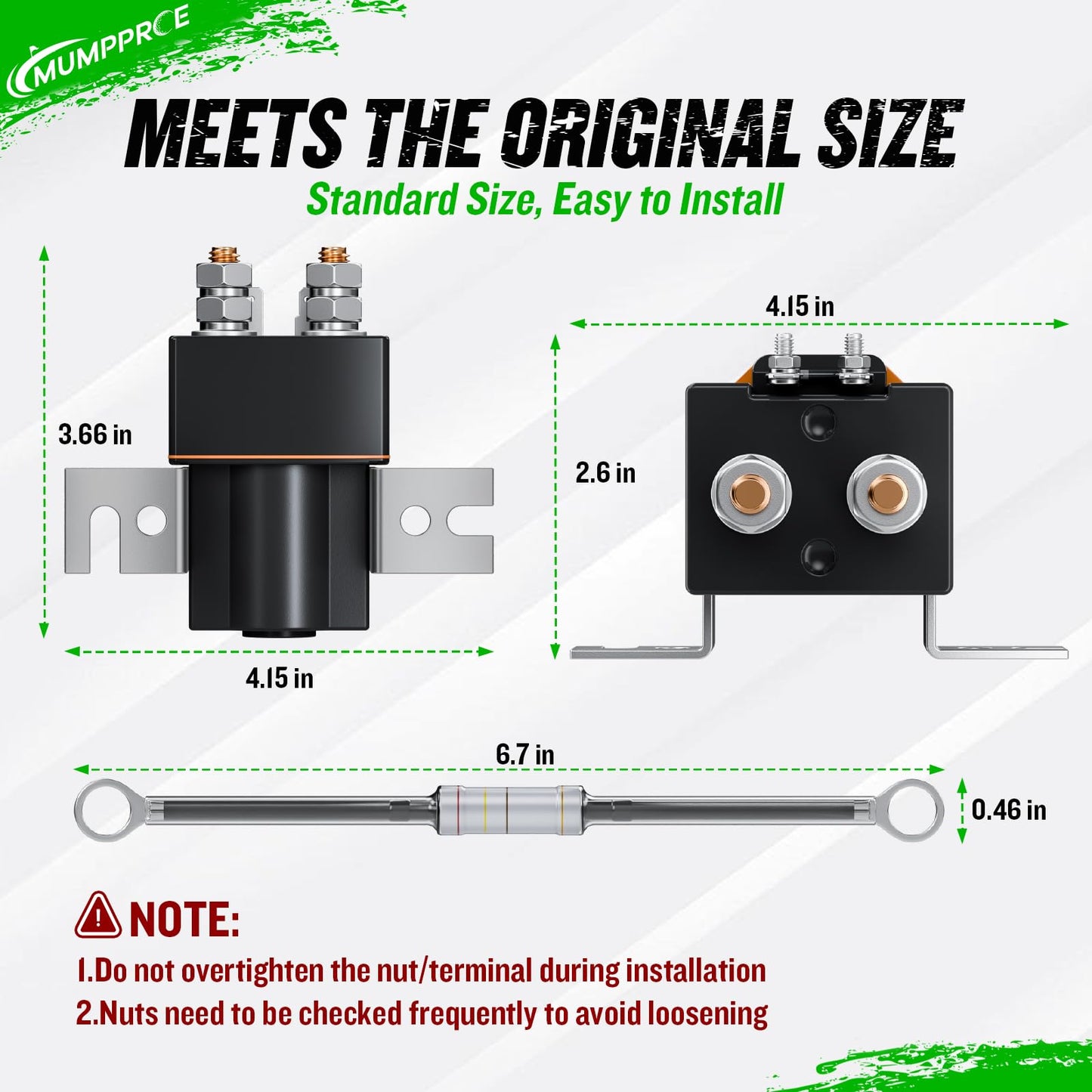 MUMPPRCE 48V Club Car Solenoid with Resistor, 4-Terminal Golf Cart Solenoid Coil for Club Car DS 1995-Up & Precedent 2004-2008 Electric, Replaces OEM 101908701, 102774701, 1014947, SW80-2028P