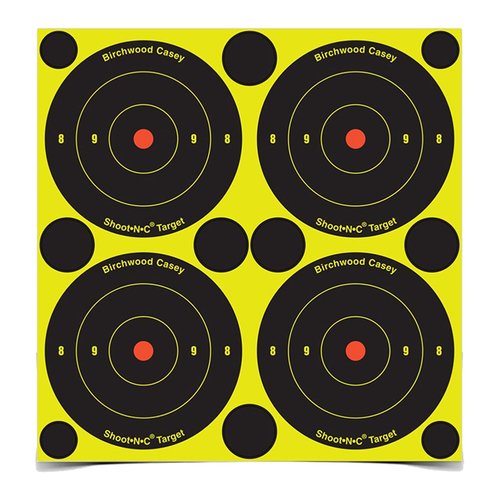Birchwood Casey 12" Eze-Scorer Sight-in Practice Shoot-Up Brilliant White Paper Targets for Indoor and Outdoor Use, 100 Targets
