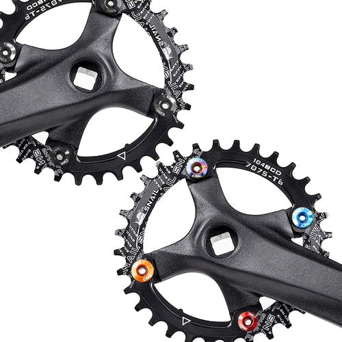 Chooee Double Chainring Bolts,M8 Steel Chain Ring Bolts Set Black
