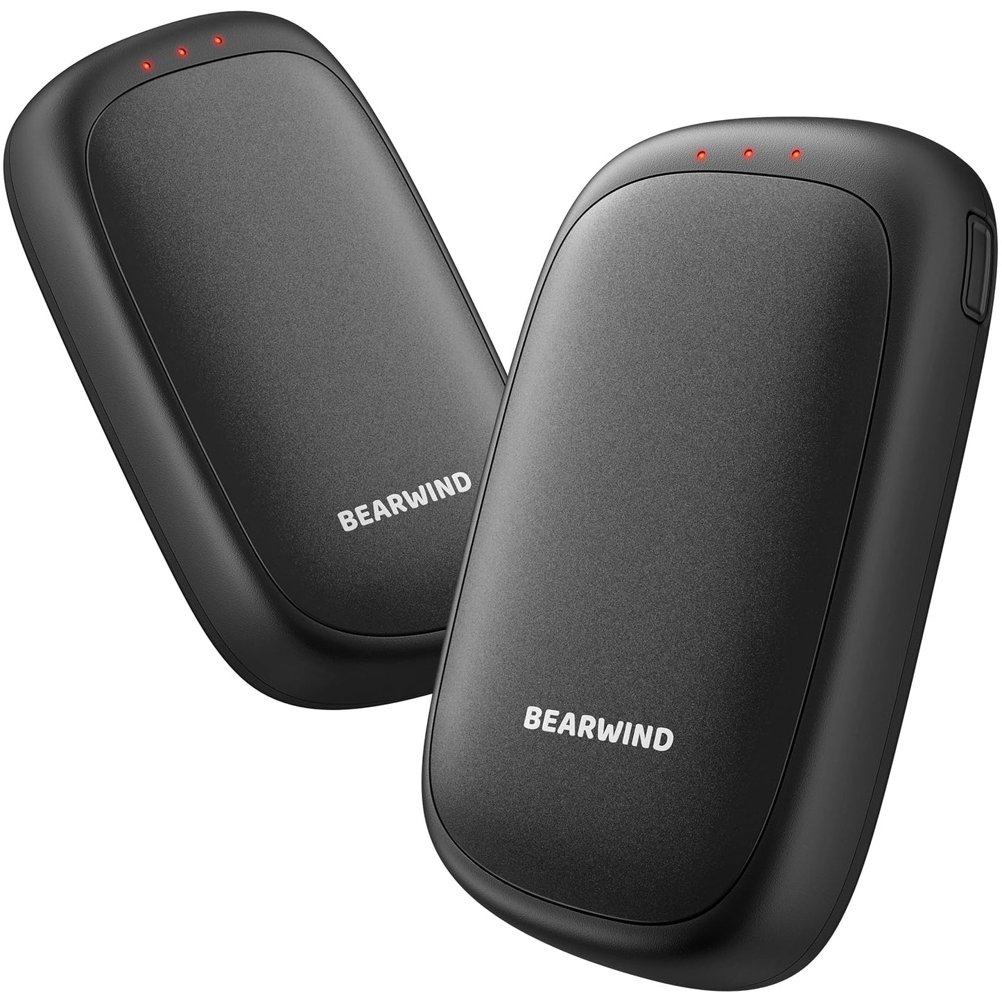 Bearwind Electric Hand Warmers Rechargeable - 2 Pack Magnetic Pocket Heater Handwarmers with AI Chips, Portable Hunting Gear, Reusable Winter Essentials, Gift Ideas for Men, Women, Outdoor (Black)