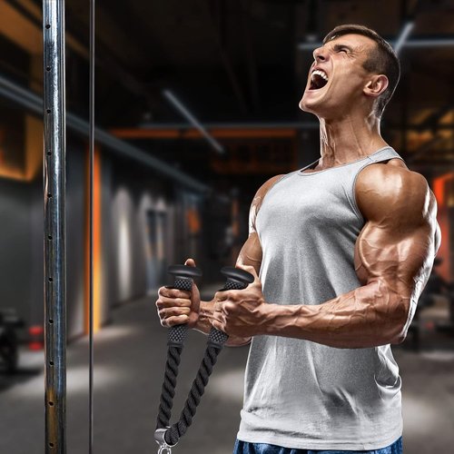 Kipika Tricep Pull Down Attachment - Cable Machine Accessory for Home Gym | Durable Pulley System