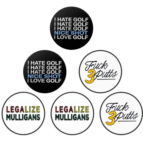 ZZHAO Golf Ball Marker Sets, Funny Golf Accessories, Golf Gifts for Men 25 MM-6Pcs