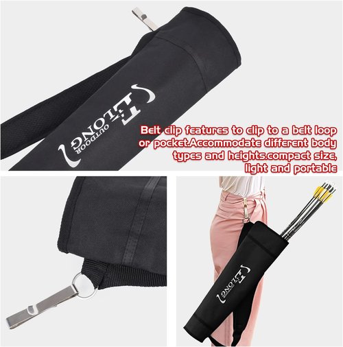 Elong Adjustable Archery Back Arrow Quiver Holder - Upgraded for Compound & Recurve Bows | Perfect for Youth & Adults