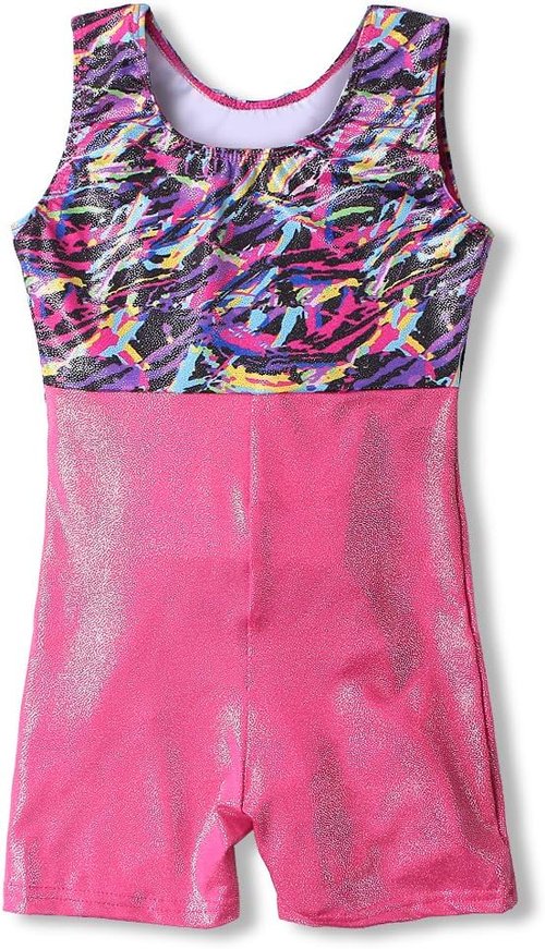 HOZIY Leotards for Girls Gymnastics Kids Children Biketard Snowflake Ribbon Blue Purple Hot Pink Sparkle
