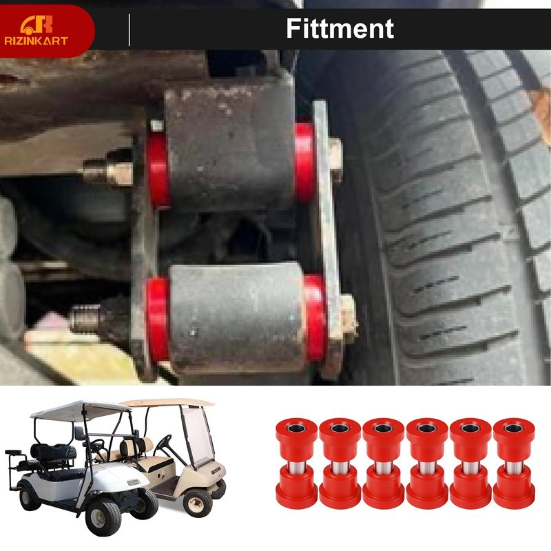 RIZINKART Golf Cart Rear Leaf Spring Bushing and Sleeves Kit,Polyurethane Bushing,Fit for EZGO Golf Cart TXT/Medalist 1994+& Club Car DS Golf Cart 1981+,OEM#72618-G01,0056-G01,70289-G02,70291-G01