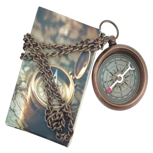 ZUBIA Engraved Brass Compass with Chain and Leather Case – “So You Can Always Find Your Way Back to Me” – Personalized Pocket Compass for Birthday, Anniversary, or Baptism