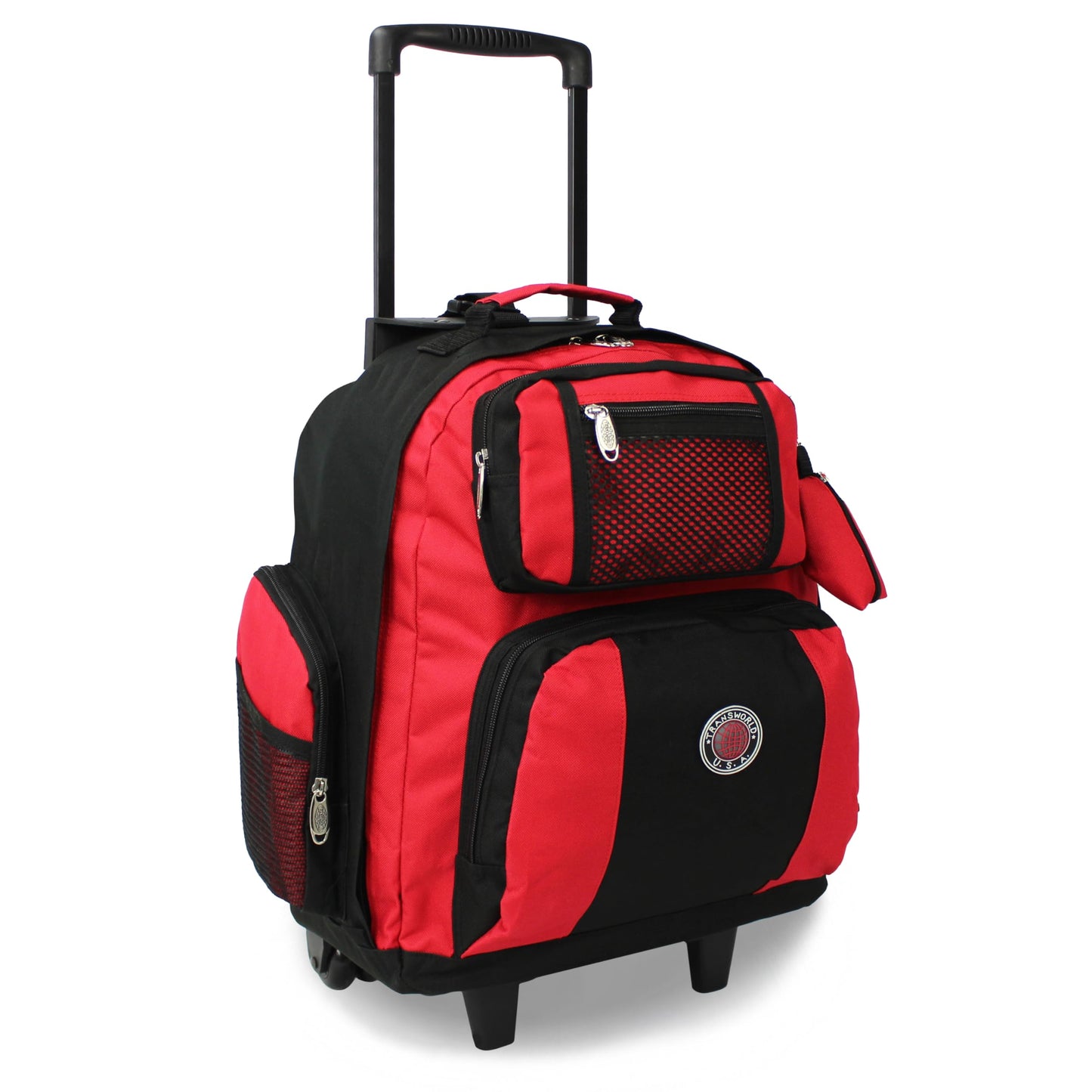World Traveler Transworld 22-Inch Carry-On Rolling Backpack - Red