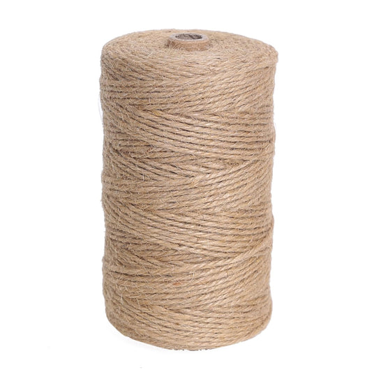 Natural Jute Twine 656ft 3mm,3Ply Twisted Thick Twine Rope Strong Jute String Roll for Crafts Gift Wrapping Gardening Home Decor Bundling Cat Scratching Post