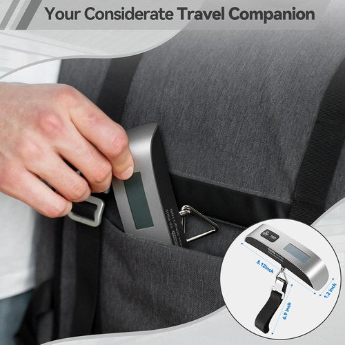 Dr.meter Luggage Scale - Digital Weight Scale with Backlight LCD Display | 110lb/50kg Capacity, Rubber Handle