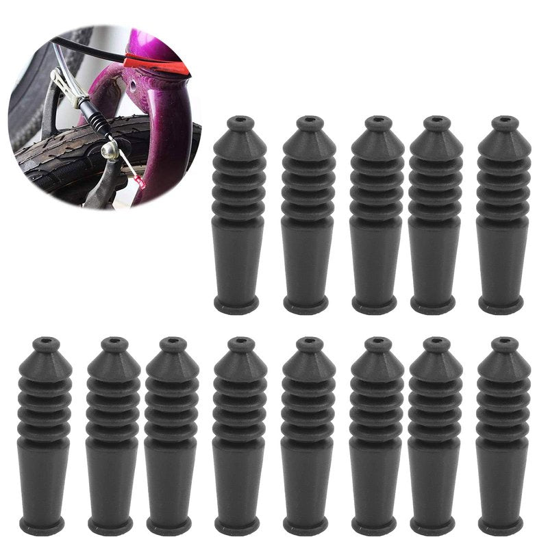 QANYEGN 50Pcs V Brake Noodle, Bike V Brake Noodle Cable Guide Pipe, Rubber Brake Pipe Dustproof Sleeves for Mountain Folding Bike