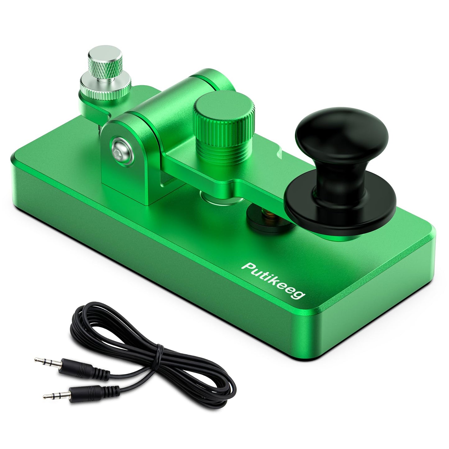 Putikeeg Classical Morse Mini Code Key Morse Code Paddle Key Aluminum Alloy Mini-Key Morse CW Portable Key Morse Practice Key Green
