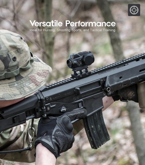 Feyachi Red Dot Sight, 2 MOA AR Optics, 25mm Wide View, 11 Brightness Levels, Motion Wake, 50K Hours Battery, IPX7 Waterproof for 21mm Picatinny/Weaver Rail