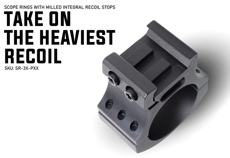 Monstrum Precision V2 Scope Rings with Weaver Anti-Recoil Lugs | 30 mm Diameter | 0.85 inch Height
