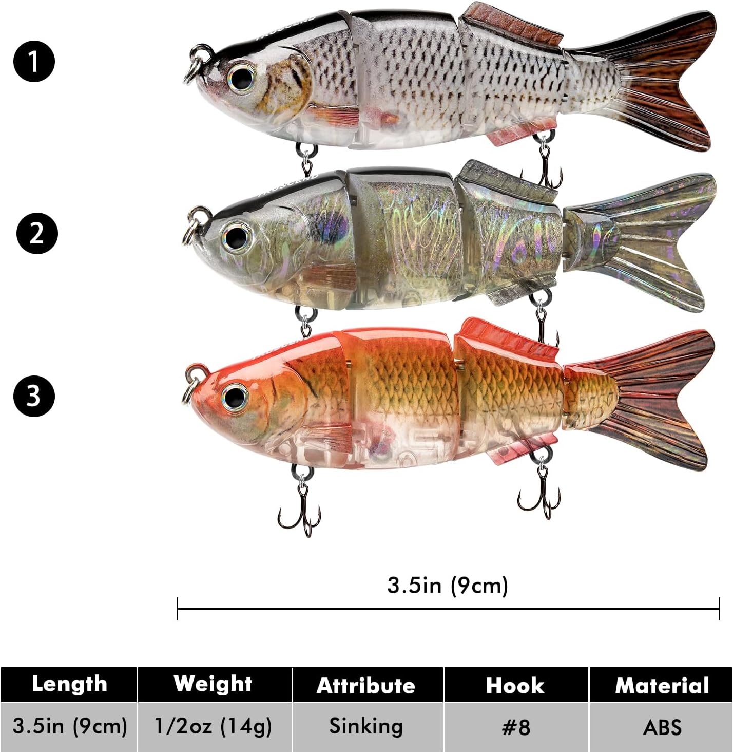 TRUSCEND Fishing Lures - Easy Catch Swimmax with BKK Hooks | Lifelike Vibrating Action for Bass, Trout, Walleye, Crappie