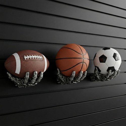 Cyberpunk Mechanical Hand Basketball Holder - Wall Mount Display Stand for Man Cave Decor