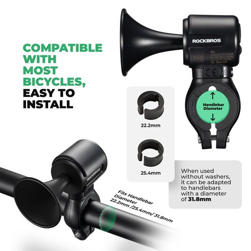 ROCKBROS Electric Bike Horn, Findmy Anti Loss Device, 120dB Bike Horn Alarm,IPX5 Waterproof Bicycle Horns for Mountain/Road/Folding/Electric Bikes