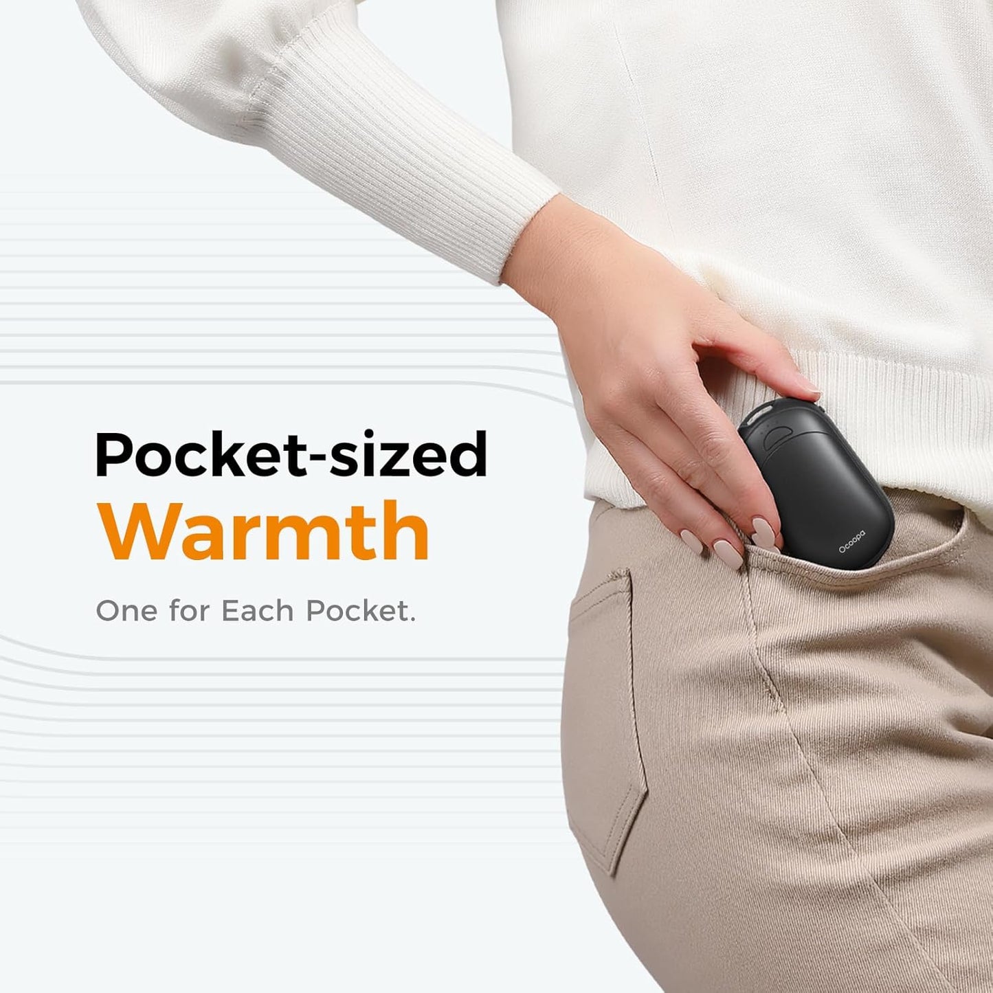 OCOOPA Rechargeable Magnetic Hand Warmers - Pocket-Sized, 3 Heat Settings, Lasts Up to 8 Hours | Perfect for Outdoors, Gifts for All