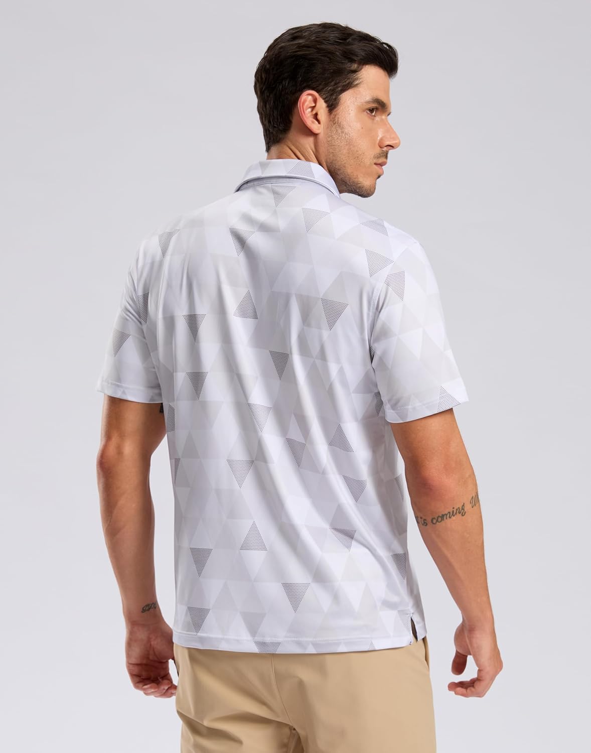 Skiennix Men's Golf Shirt - Short Sleeve Moisture-Wicking Polo | Lightweight Casual Print Design