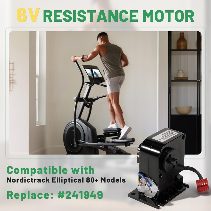 Rendrox 6V Elliptical Resistance Motor Compatible with NordicTrack Ellipticals Resistance Motor Brake Tensioner, Replace 241949